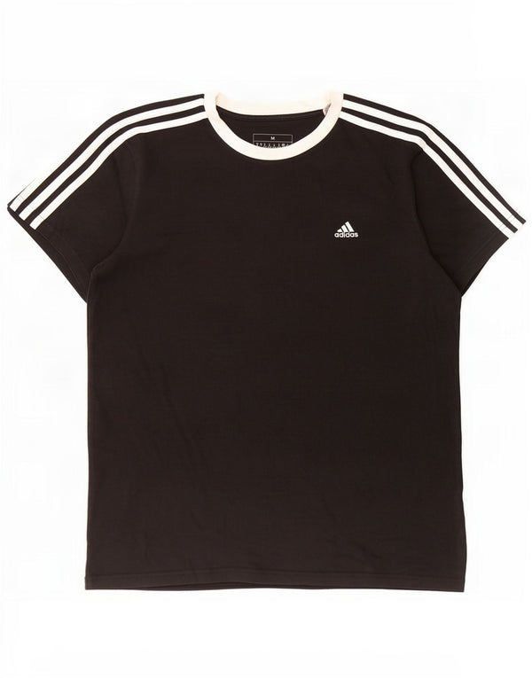 Adidas T-Shirt Femme Top UK 12/14 Coton Noir Moyen