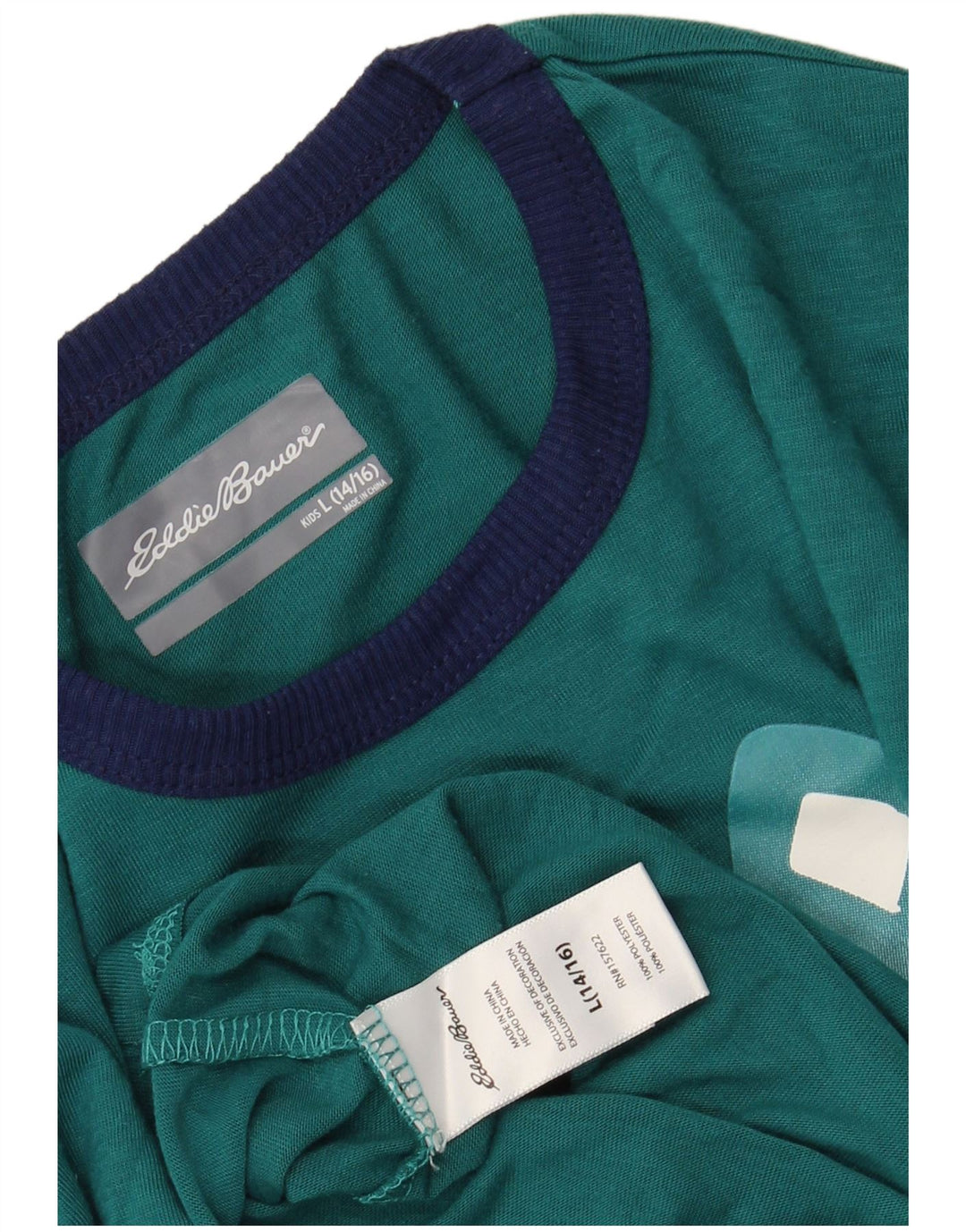 EDDIE BAUER Haut graphique à manches longues pour garçon 13-14 ans Grand Vert