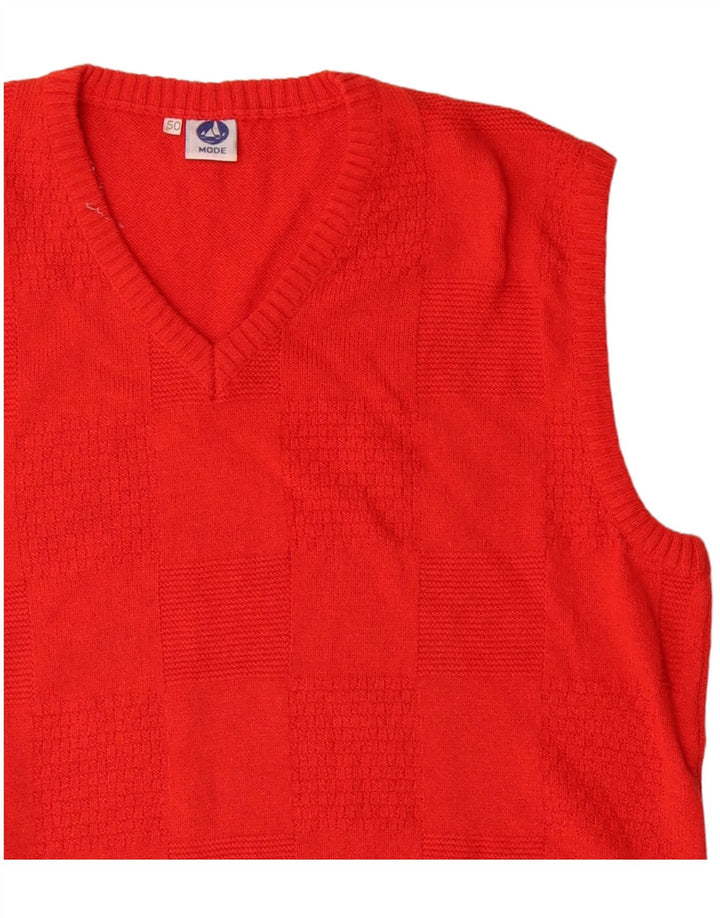 VINTAGE Débardeur Homme IT 50 Coton Rouge Moyen