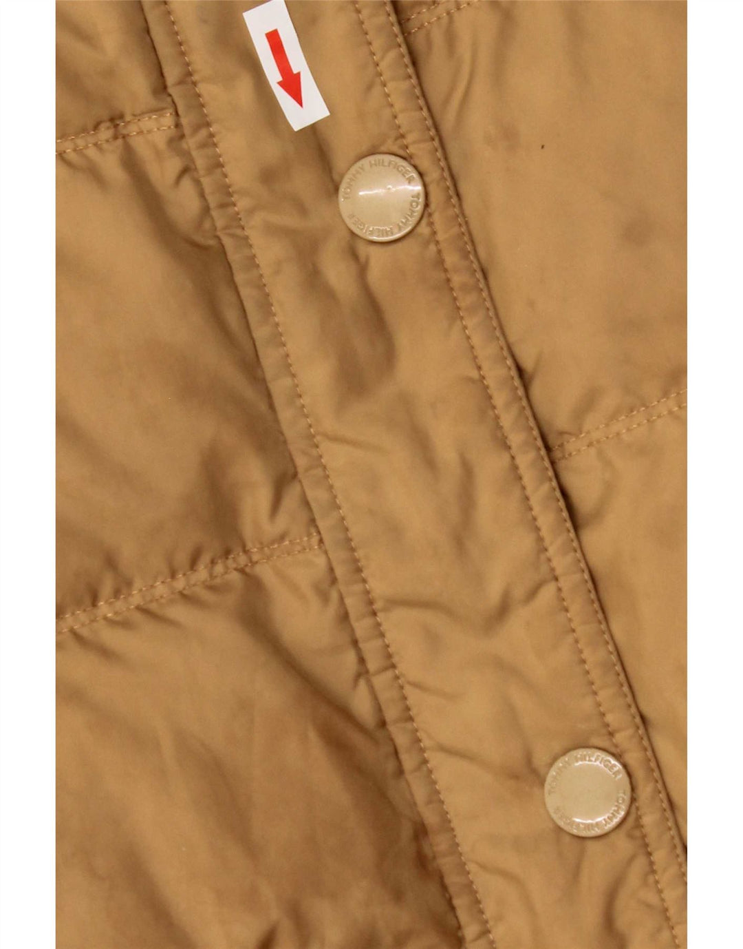 Tommy Hilfiger Manteau rembourré à capuche pour femme UK 10 Petit Marron Polyester