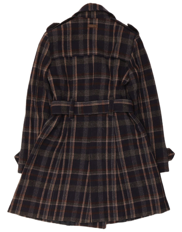 Marlboro Classics Trench-Coat Femme IT 44 Carreaux Noir Moyen