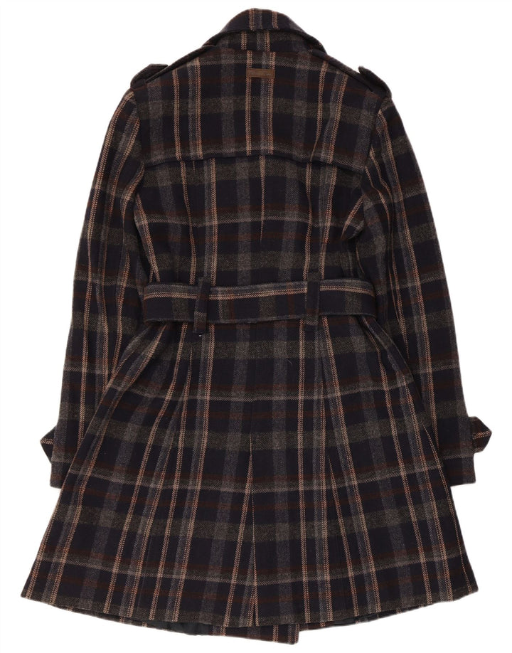Marlboro Classics Trench-Coat Femme IT 44 Carreaux Noir Moyen