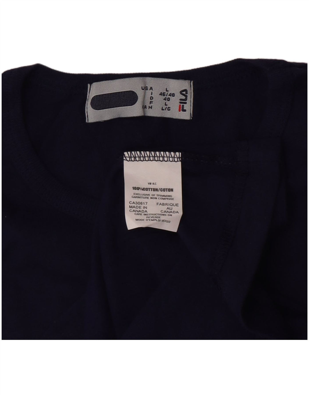 Fila T-Shirt Femme Top IT 46/48 Large Bleu Marine Coton