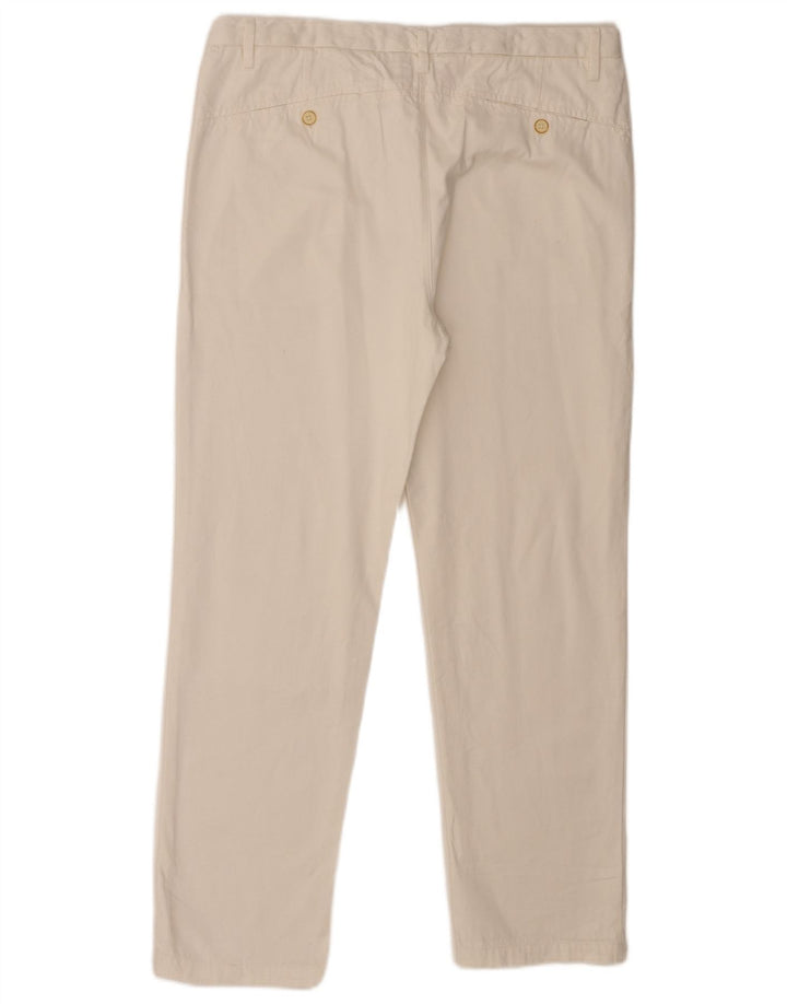 Zara Pantalon Chino Droit Femme EU 40 Medium W30 L28 Blanc