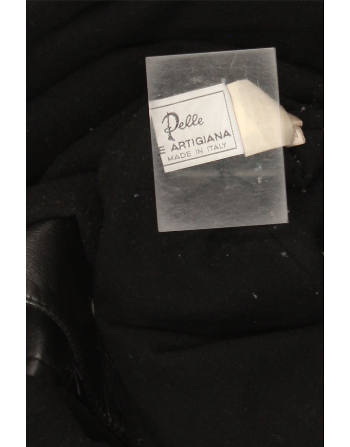 manteau en cuir femme vintage IT 42 Cuir noir moyen
