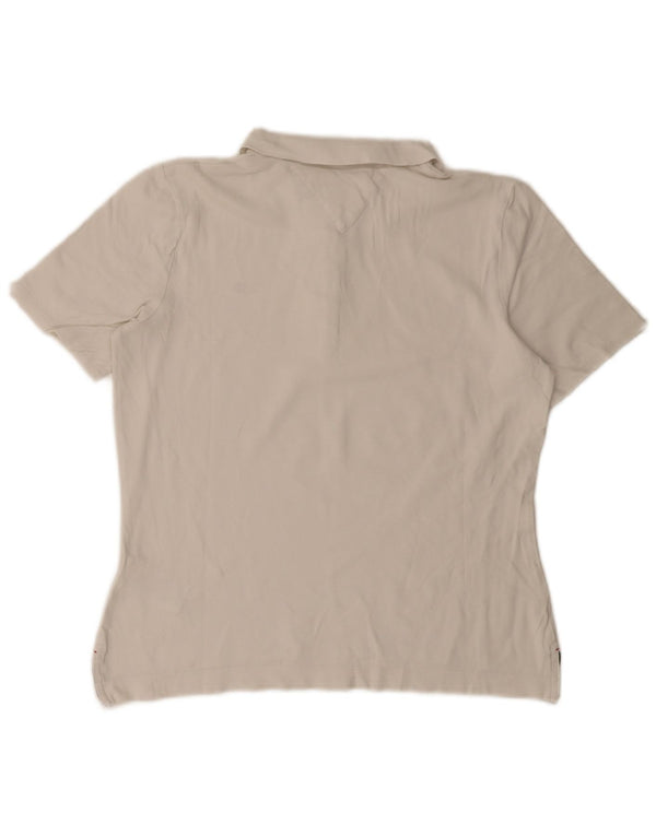 Tommy Hilfiger Polo coupe classique pour femme UK 14 en coton blanc moyen