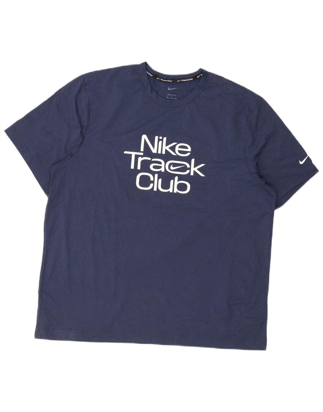 Nike Hommes Dri Fit Graphic T-Shirt Top XL Bleu Marine Polyester