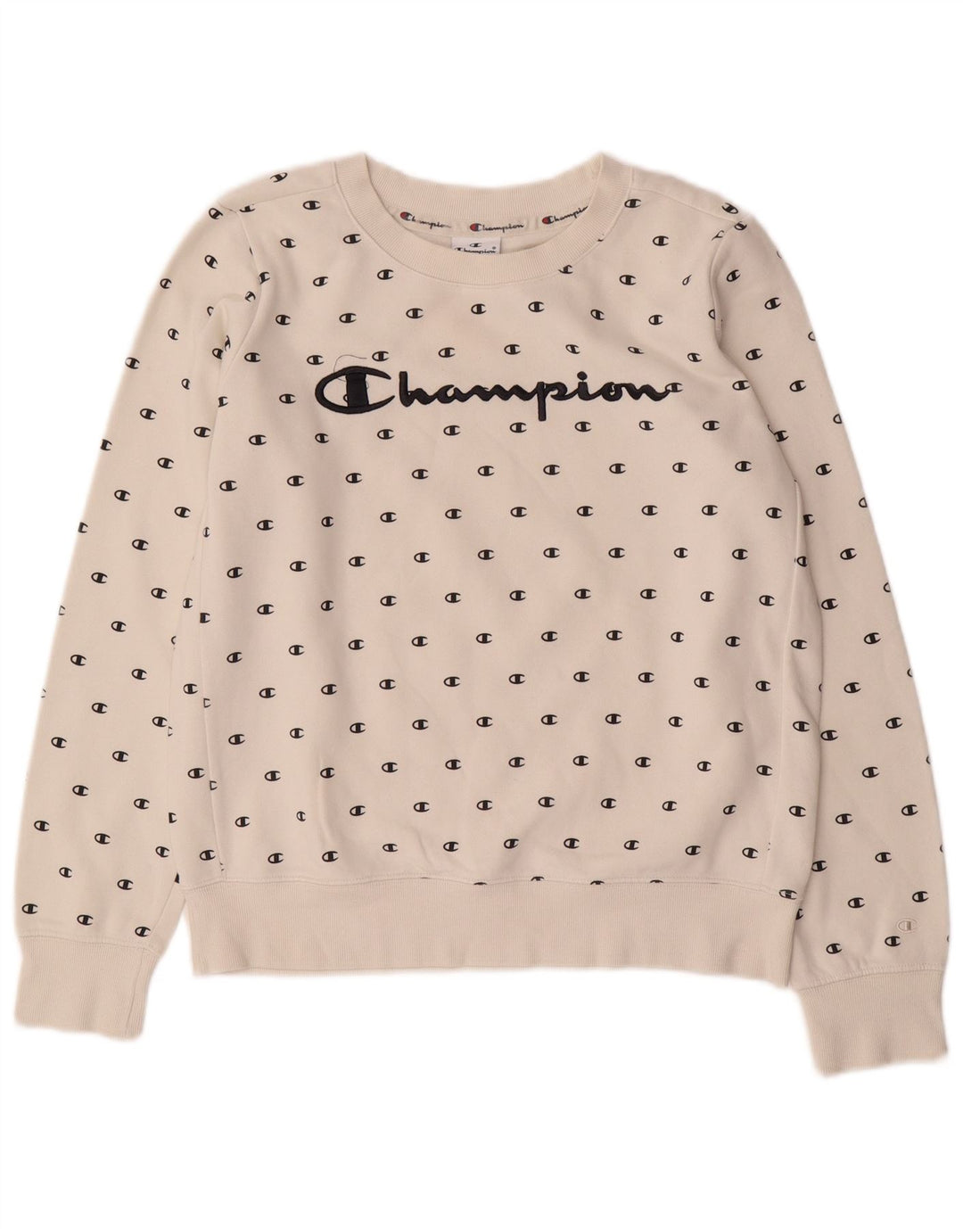 CHAMPION Sweat-shirt graphique pour femme UK 14, coton blanc moyen