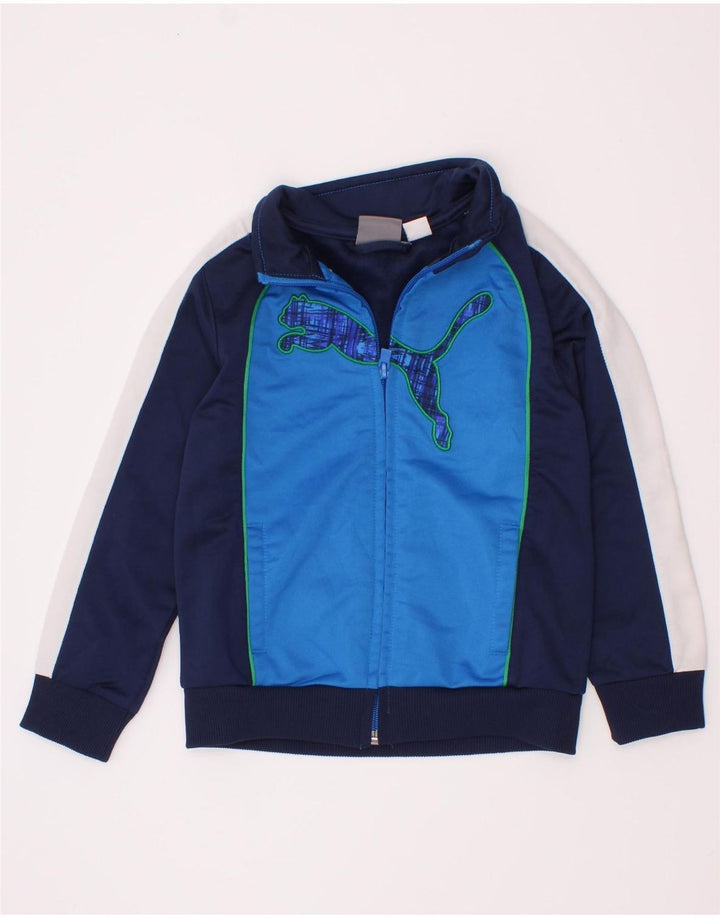 Puma Veste de survêtement graphique pour garçon 2-3 ans Bleu marine Colourblock