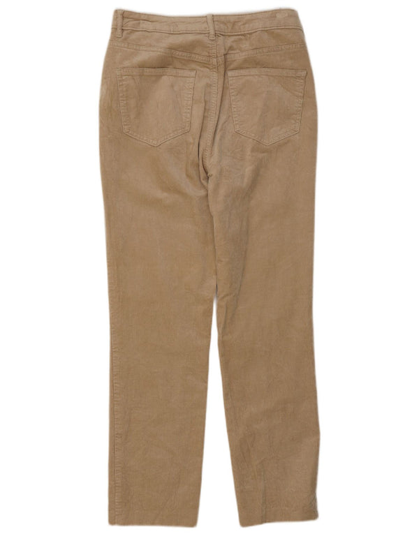 Marks & Spencer Pantalon droit en velours côtelé pour femme UK 10 Small W27 L28 Beige