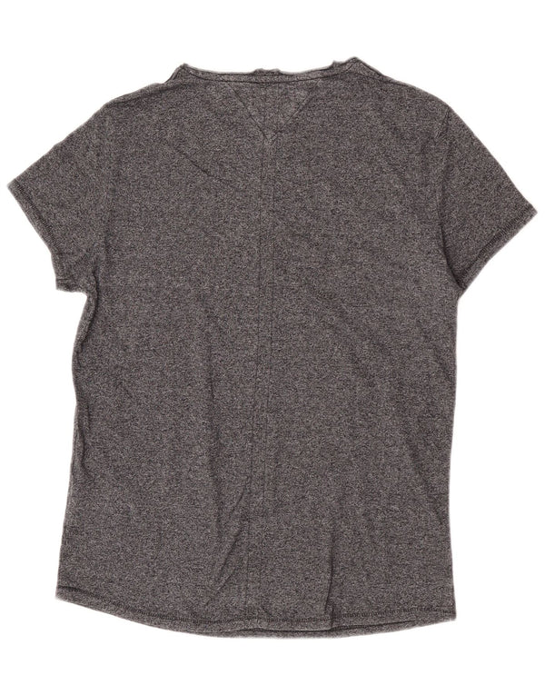 Tommy Hilfiger T-Shirt Femme UK 14 Gris Moyen Coton