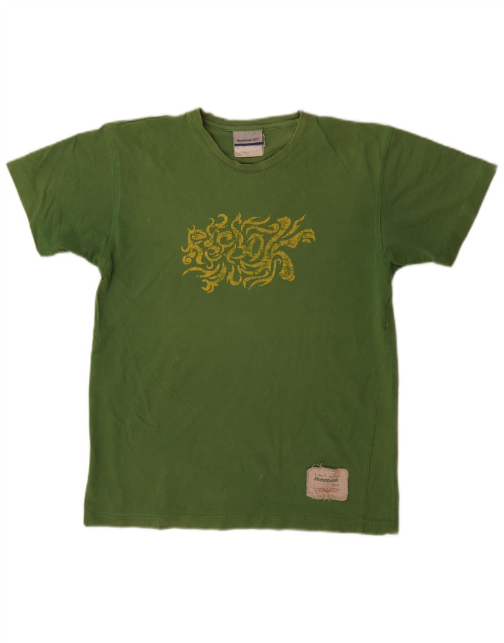 Reebok T-Shirt Graphique Homme Petit Vert Coton