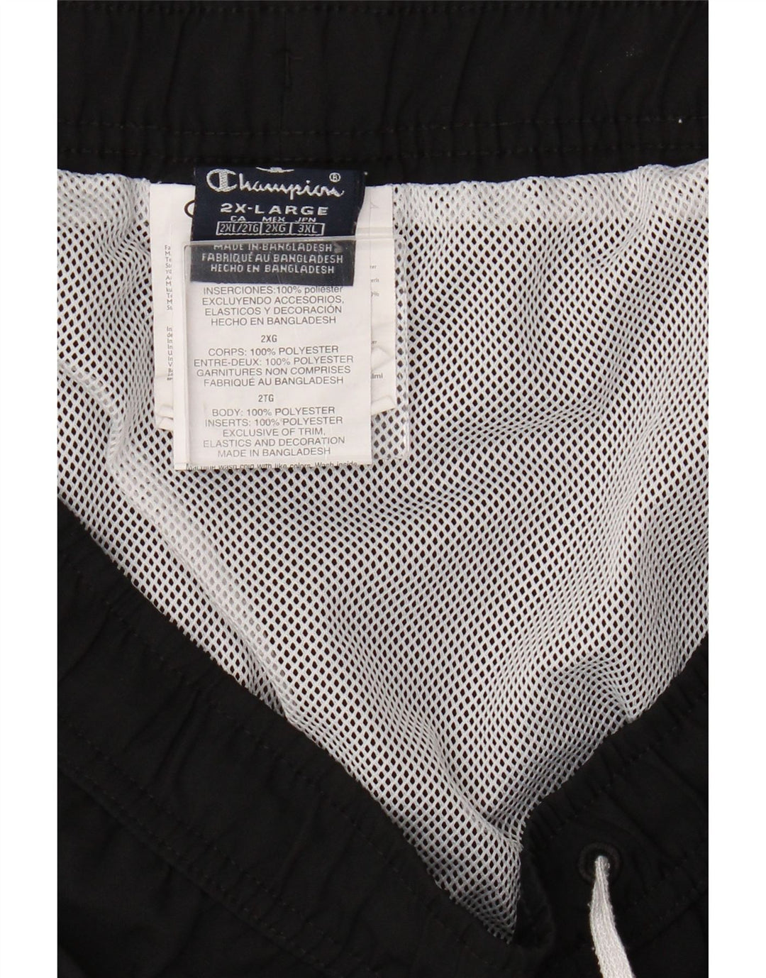 Champion Short de sport graphique pour homme 2XL Noir Polyester