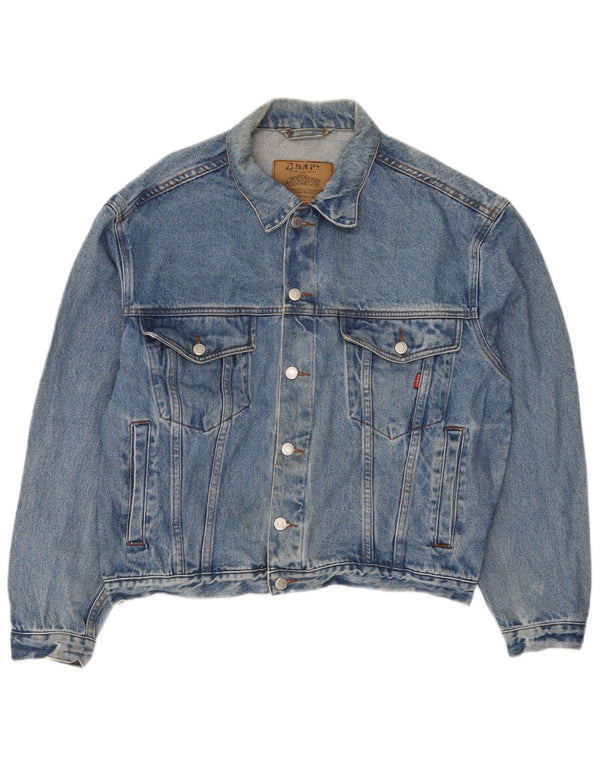 veste en denim surdimensionnée femme vintage UK 14 Bleu moyen
