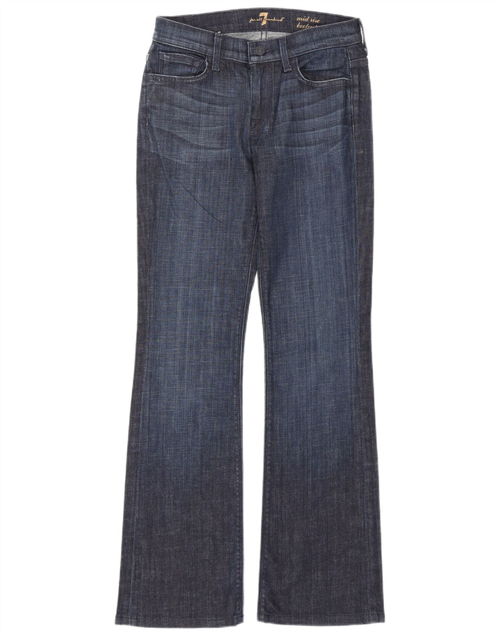 7 For All Mankind Jean Bootcut Taille Mi-Haute Femme W26 L30 Bleu Marine