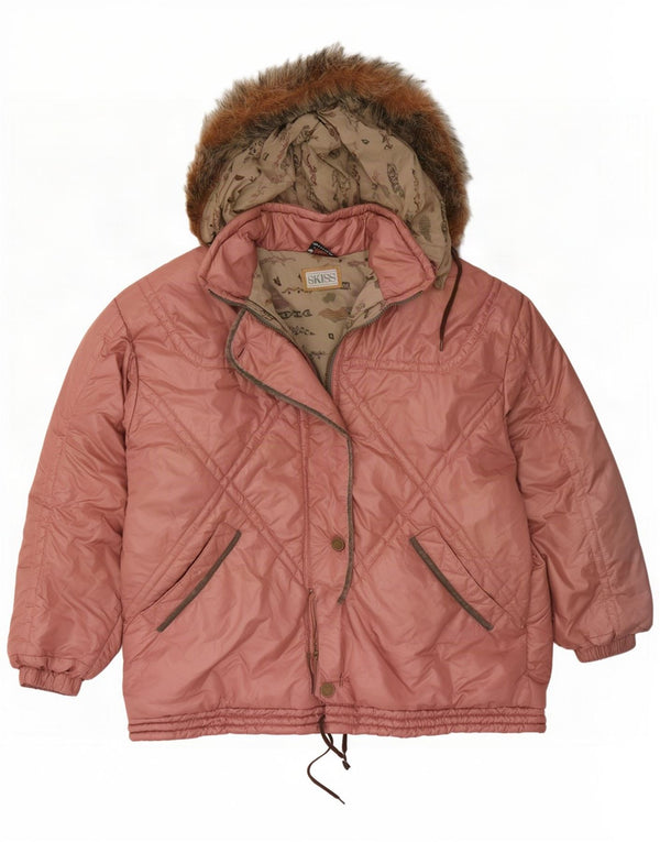 Skiss Veste de ski surdimensionnée à capuche pour femme EU 44 XL Rose Polyester