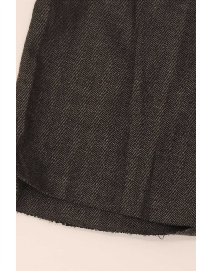 Zara Pantalon Chino Large Femme Medium W28 L30 Gris Chevrons
