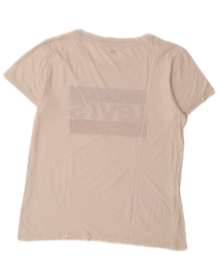 Levi's T-Shirt Graphique Femme UK 10 Small Blanc