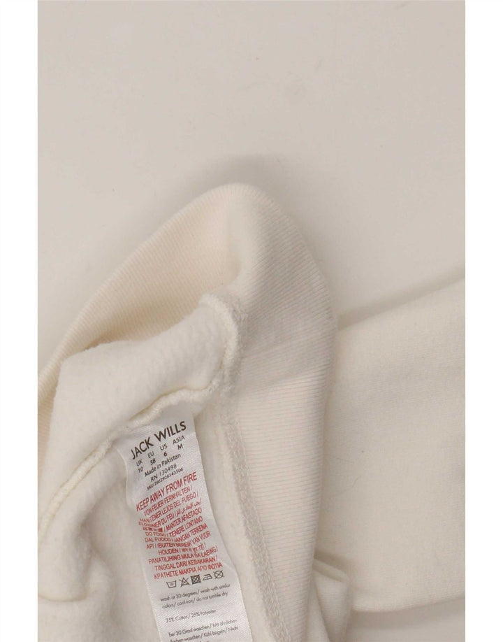 Jack Wills Sweat-shirt pour femme UK 10 Petit coton blanc