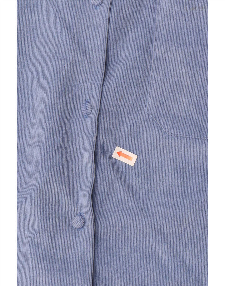 Zara Femme Surchemise Chemise Oversize UK 14 Bleu Moyen Polyester