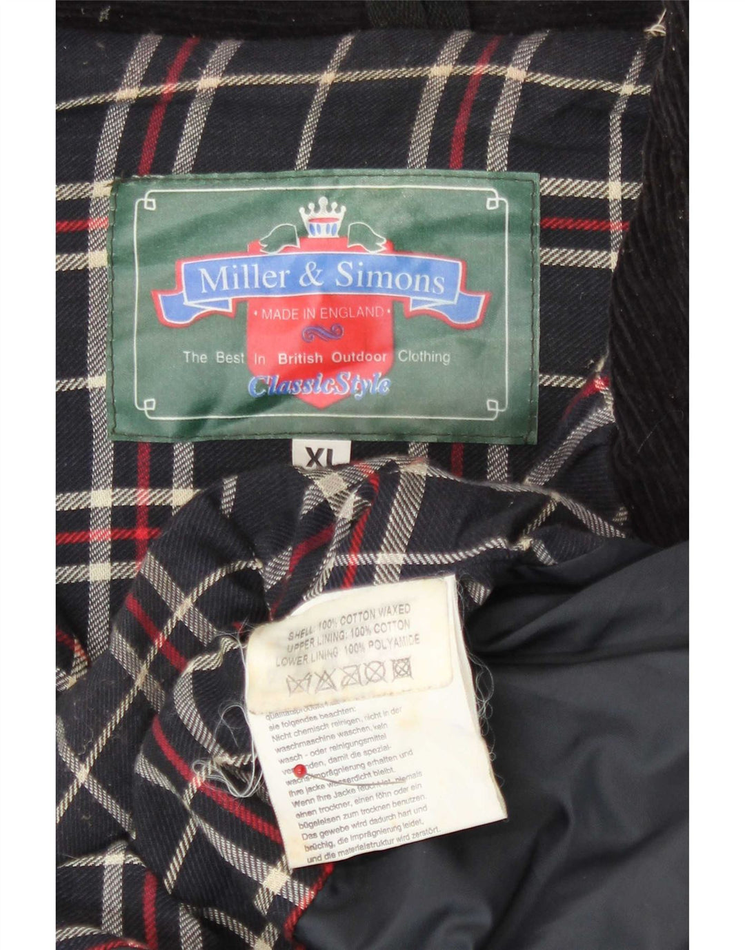Miller & Simons Veste en coton ciré pour homme UK 42 XL Noir
