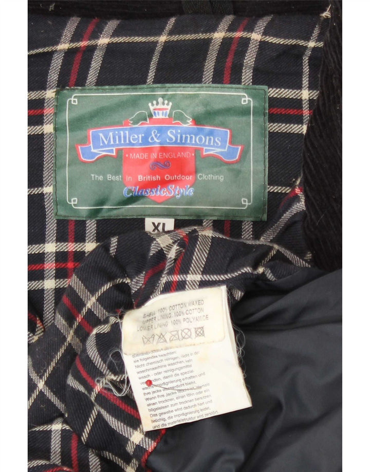 Miller & Simons Veste en coton ciré pour homme UK 42 XL Noir