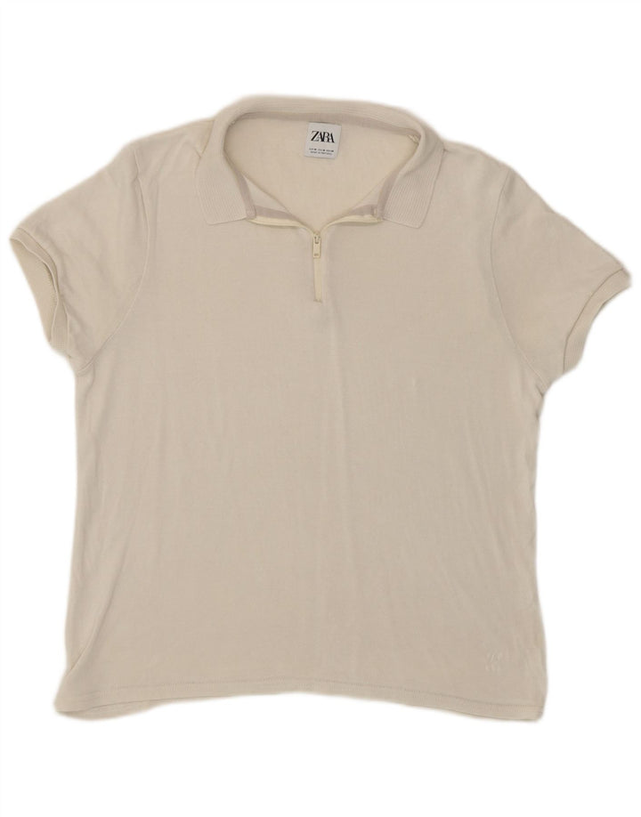 Polo Femme Zara UK 12 Beige Moyen