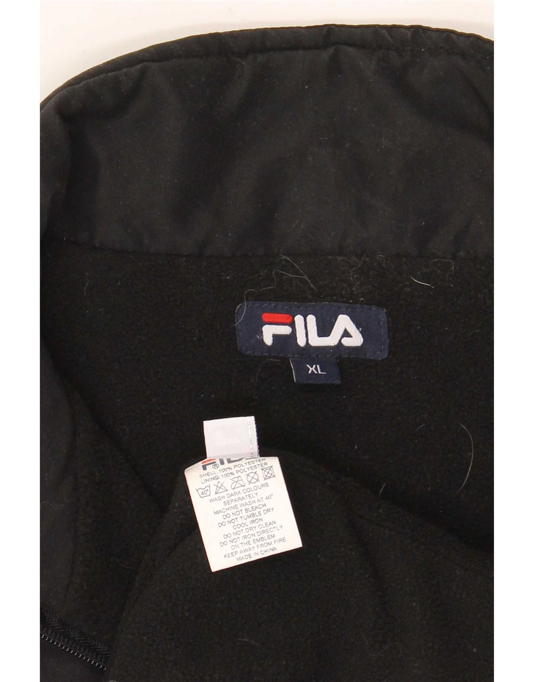 Fila Veste coupe-vent pull-over pour homme UK 42 XL Noir Polyester