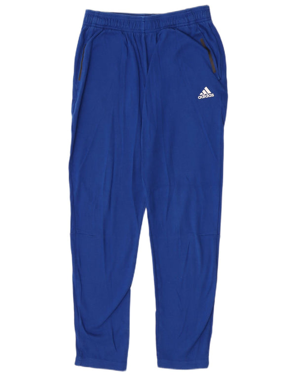 Adidas Boys Tracksuit Trousers 13-14 Years Blue Cotton