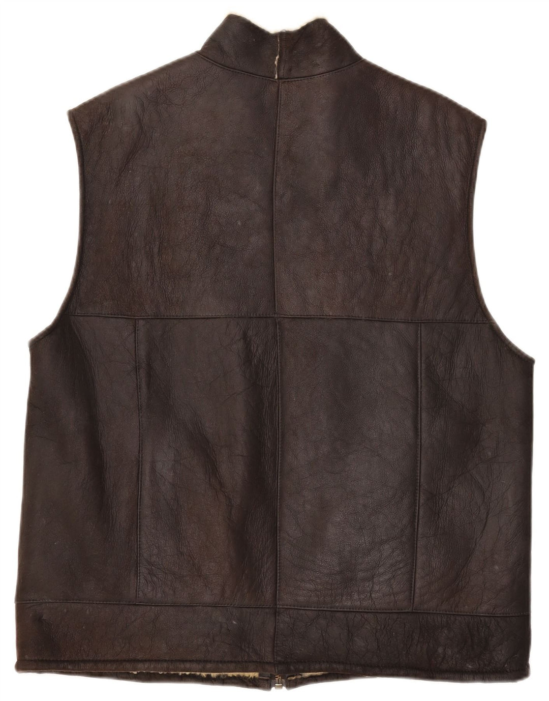 VINTAGE Gilet en peau de mouton pour homme IT 46 Petite peau de mouton marron