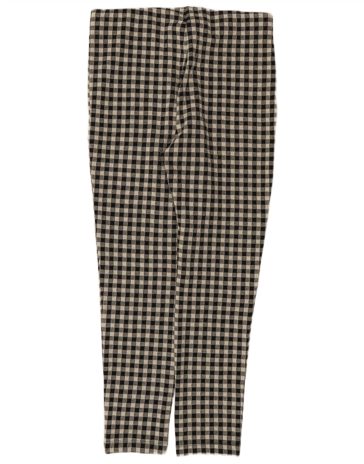 Zara Pantalon décontracté slim pour femme XL W32 L27 Noir Vichy Polyester