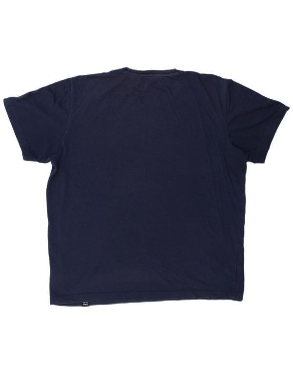 Adidas Hommes Climalite Graphic T-Shirt Top Large Bleu Marine Coton
