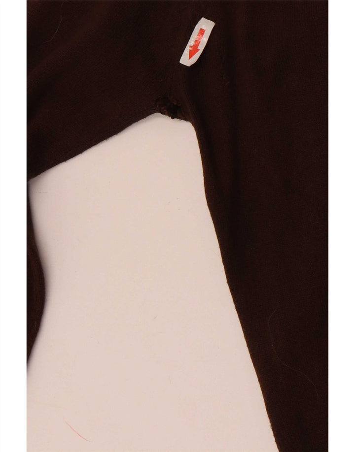 Zara Cardigan Femme Pull UK 12 Coton Marron Moyen