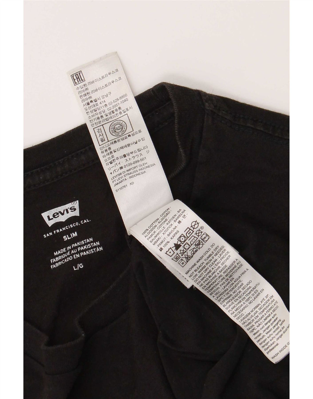 Levi's T-Shirt Slim Fit Homme Noir Coton