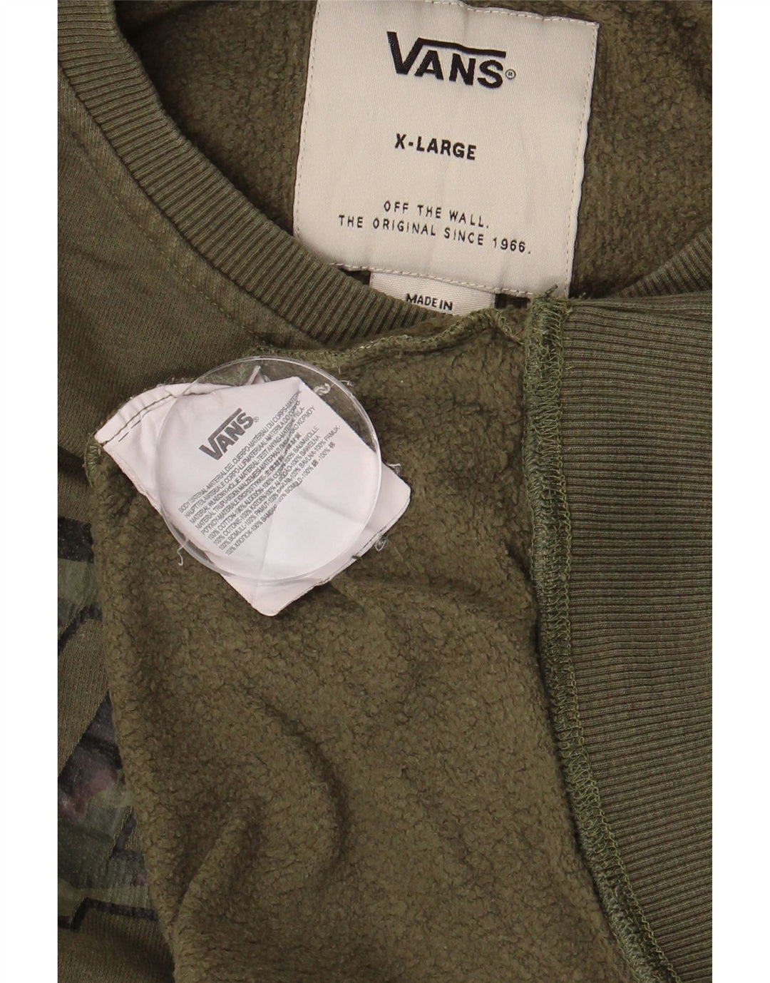 VANS Sweat-shirt graphique pour homme XL en coton kaki