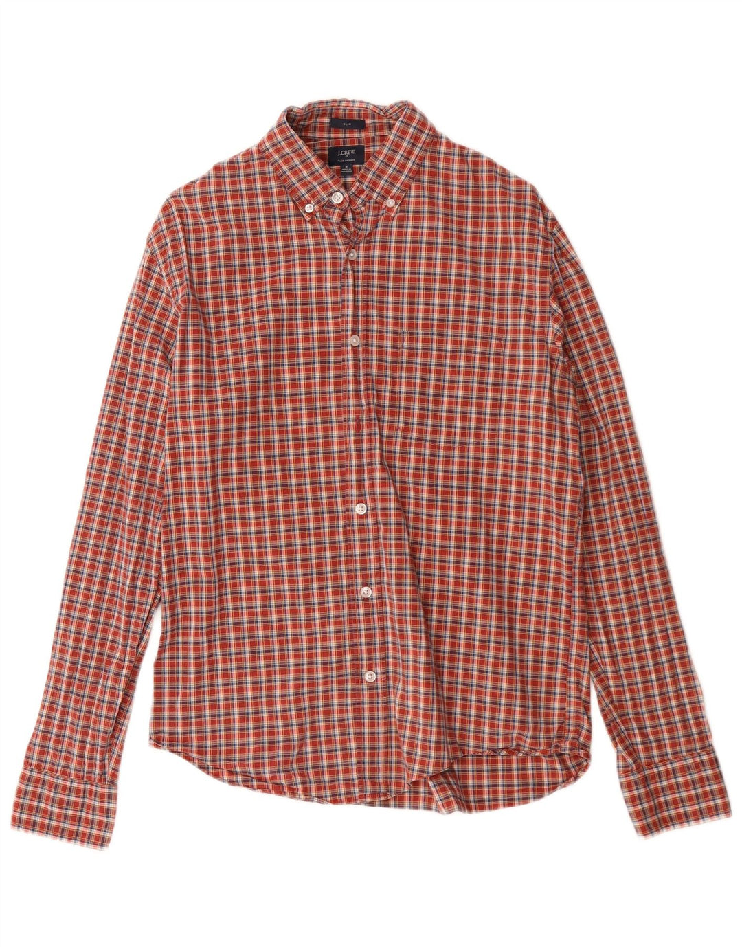 J. CREW Chemise Slim Fit Homme Coton à Carreaux Rouge Moyen