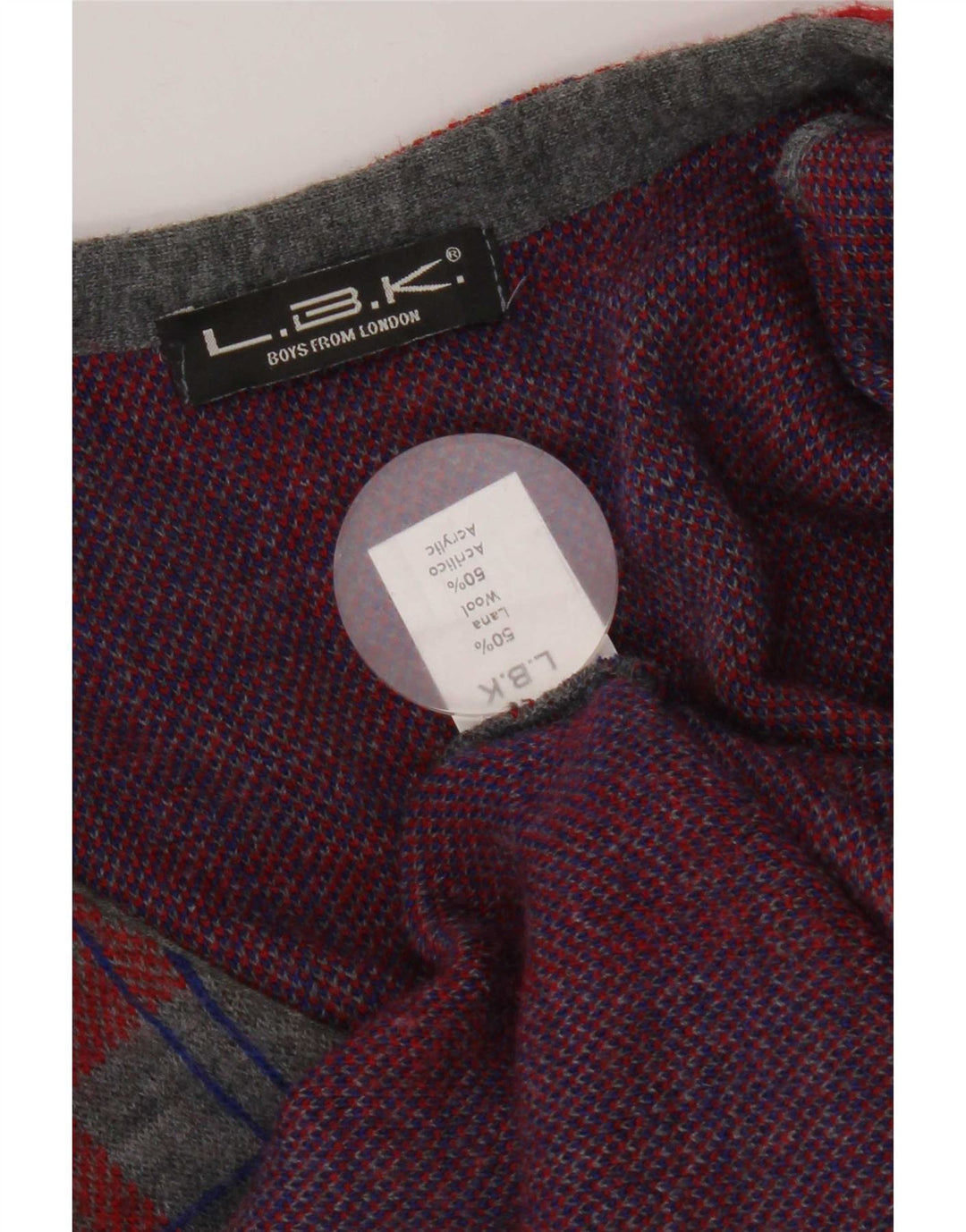 vintage Mens Cardigan sans manches Pull Petite laine à carreaux gris