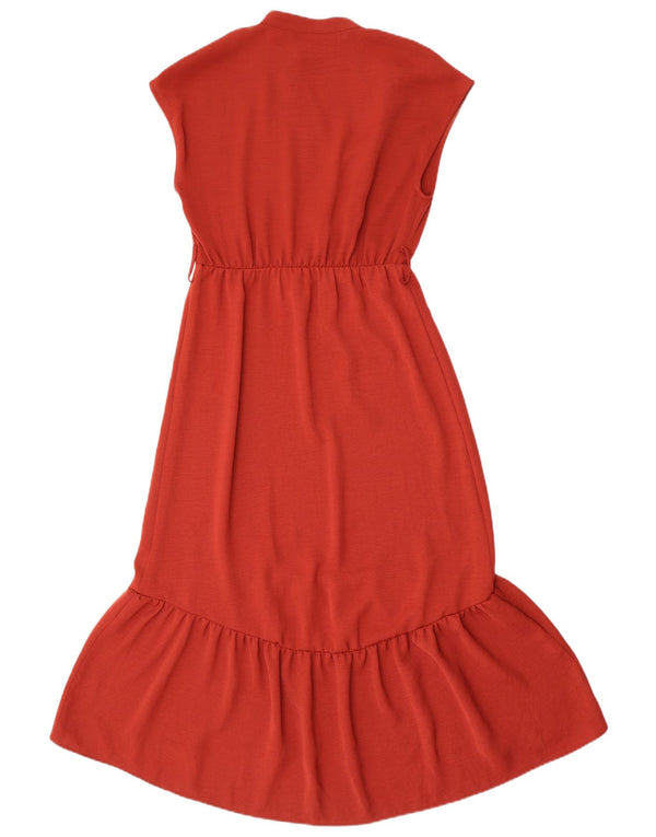 Zara Femme Robe Maxi Sans Manches UK 6 XS Rouge