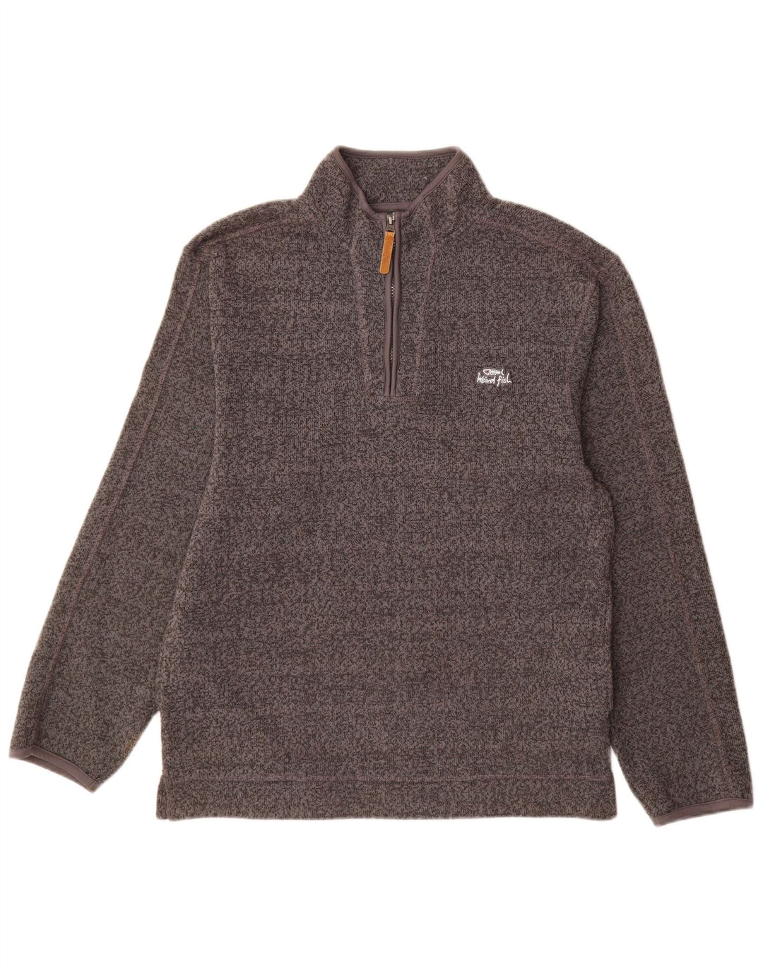 Weird Fish Sweat-shirt à col zippé pour homme Gris moyen Polyester