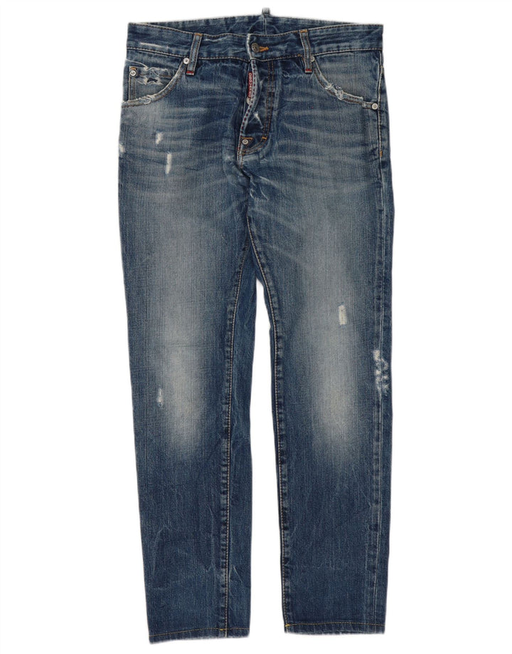 Dsquared Homme Jean Slim En Détresse IT 46 Petit W32 L30 Bleu Coton