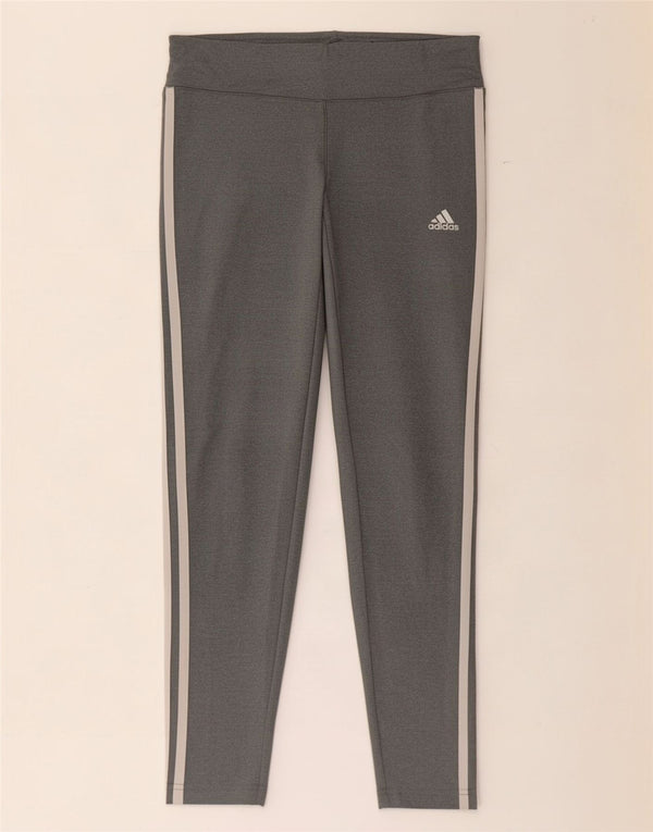 Adidas Climalite Leggings UK 8/10 Petit Gris Polyester