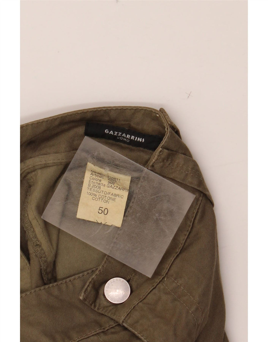 GAZZARRINI Bermuda Cargo Homme IT 50 Large W38 Kaki Coton