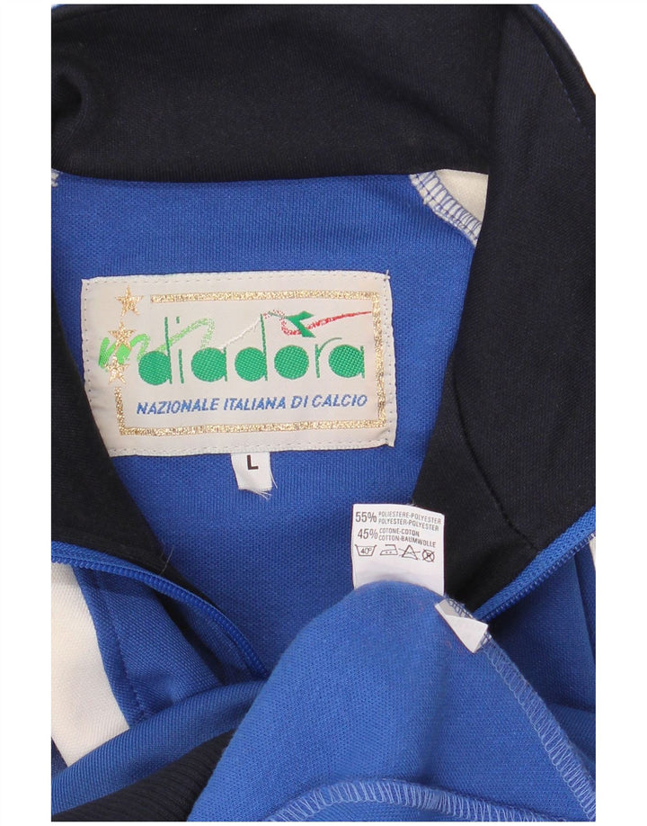 Diadora Veste de survêtement graphique pour hommes, grand bleu, polyester color block