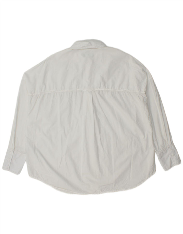 Benetton Chemise surdimensionnée pour femme UK 10 Small Blanc Coton