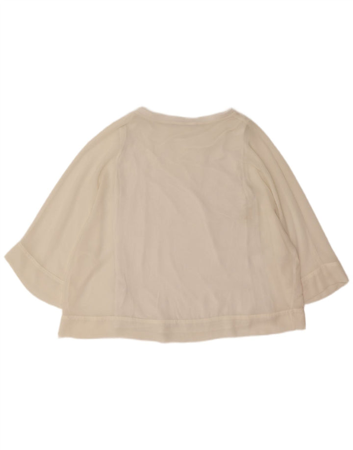 Zara Femme Chemisier Oversize Top UK 14 Polyester Blanc Moyen