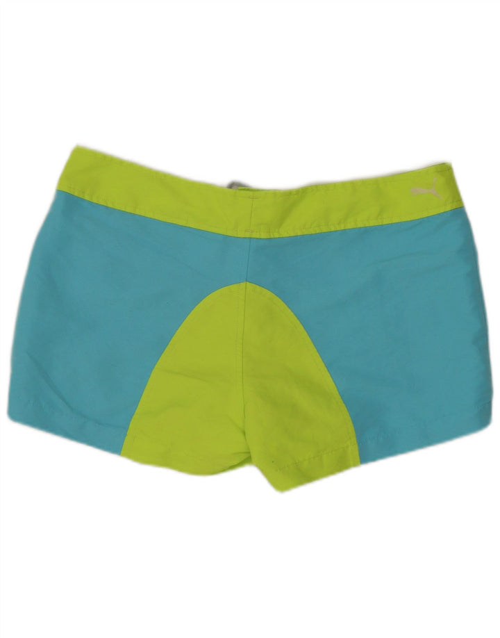 PUMA Short de bain pour femme UK 12 Bleu moyen Polyester colour block