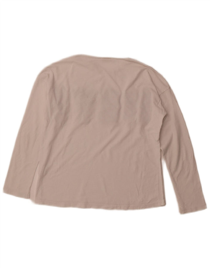 ZARA Filles Graphic Top Manches Longues 9-10 ans Blanc Coton