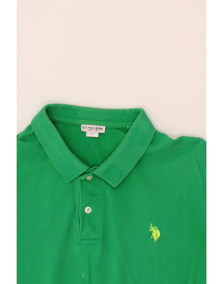 U.S. POLO ASSN. Mens Polo Shirt Large Green Vintage U.S. Polo Assn. and Second-Hand U.S. Polo Assn. from Messina Hembry 