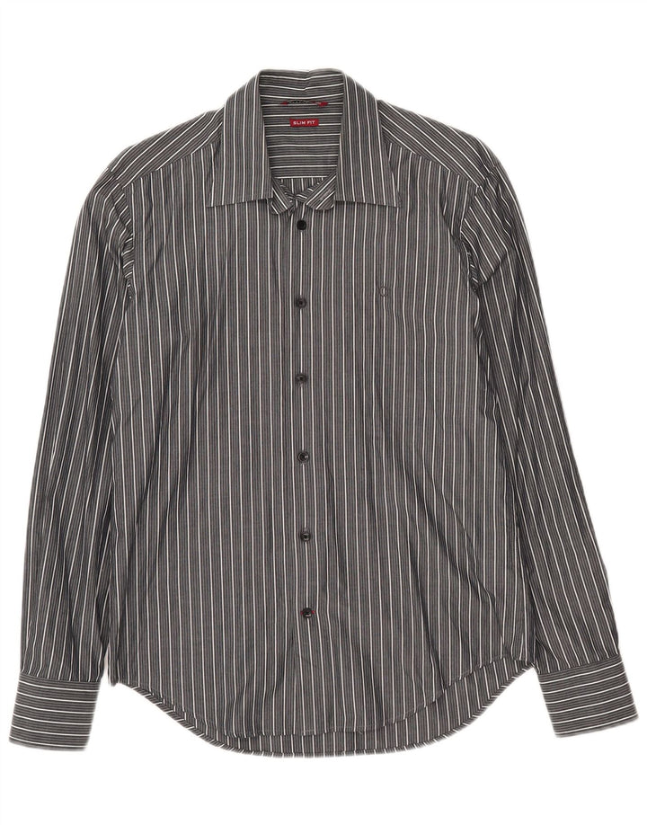Carrera Chemise Slim Fit Gris Moyen Rayé Coton