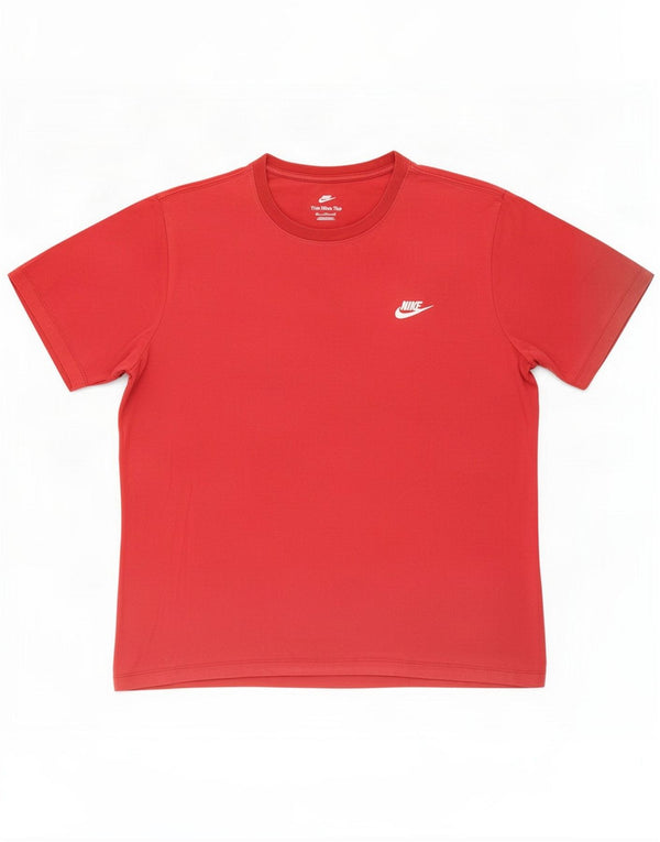 Nike Mens T-Shirt Top 2XL Red Cotton